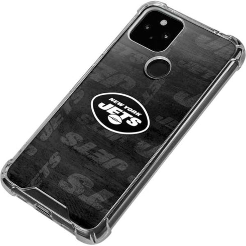NFL New York Jets Black & White Google Pixel 5 Clear Case